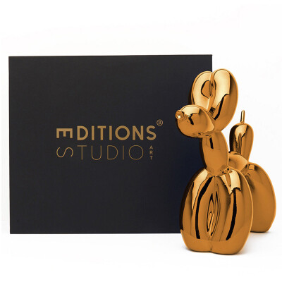 balloon dog orange gold