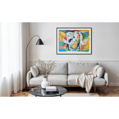 zeefdruk anton vrede elephants and flowers