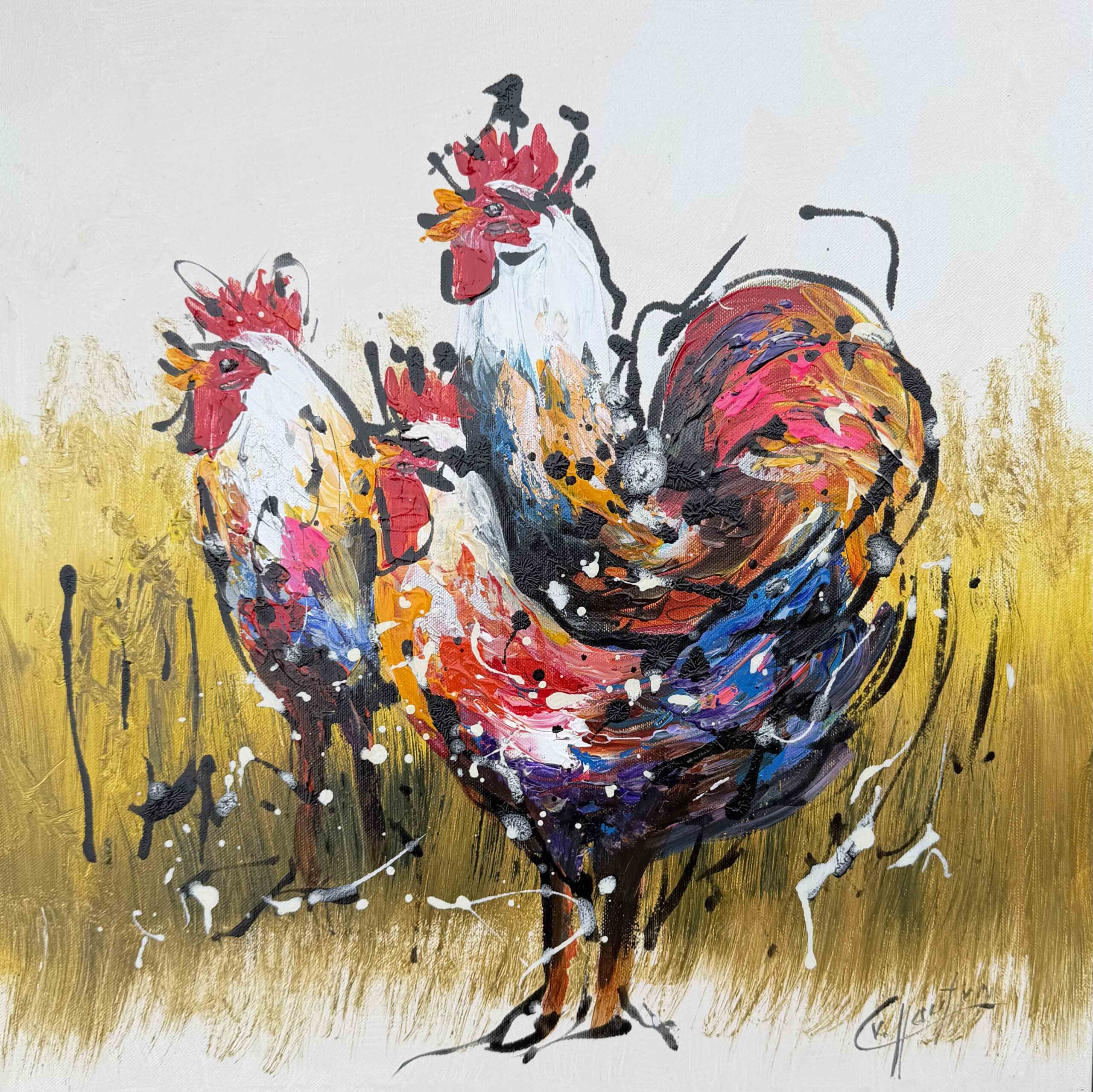 schilderij kip caspar van houten